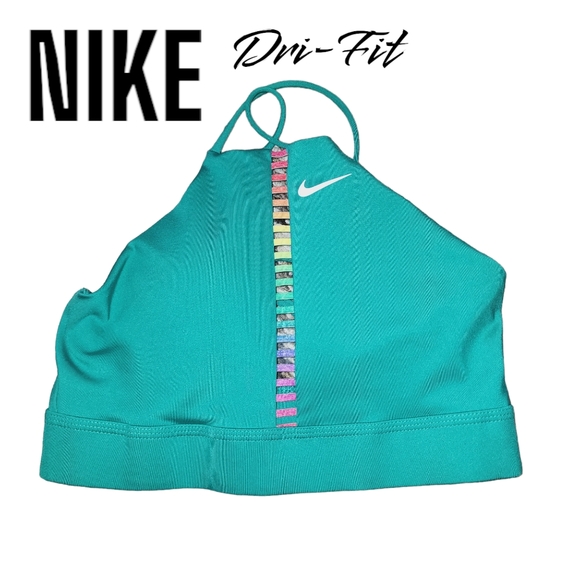 Nike Other - NIKE DRI FIT Strappy Teal Swoosh Logo Athletic Yoga Workout Sports Bra S